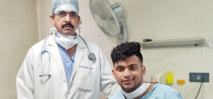 A precarious patient with deep cut in the neck from kite manja, was saved by Doctors at Apollo Hospitals, Hyderguda