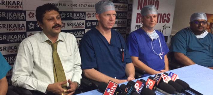 Robotic joint replacement surgery performed at Srikara Hospitals