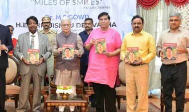 His Excellency Sri Jishnu Dev Varma, Governor of Telangana released the book “Miles of Smiles” authored by Dr M S Gowd