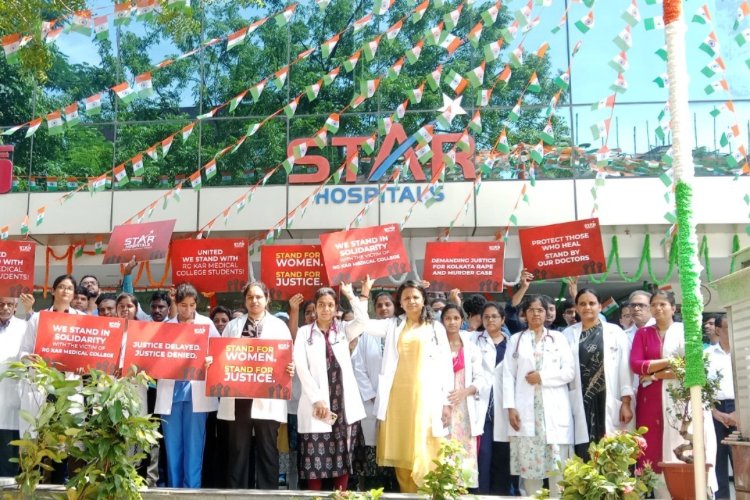 STAR Hospitals Hyderabad Holds Solidarity March for Justice in Kolkata Doctor's Tragic Case
