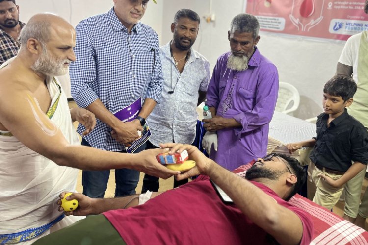 Chilkur Priest attends Milad Blood donation camp in Mosque for Child Cancer patients