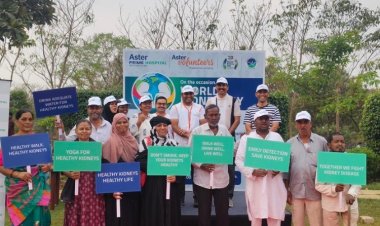 Aster Prime Hospital Organizes Walkathon & Yoga Session to Mark World Kidney Day