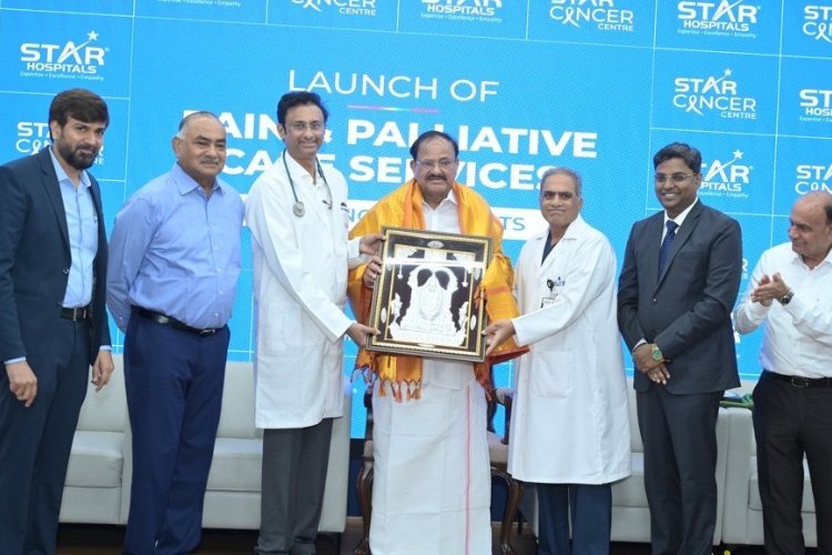 STAR Hospitals Launches Dedicated “Pain & Palliative Care Services for Cancer Patients” Hon’ble Former Vice President of India, Shri M. Venkaiah Naidu Garu, inaugurated the facility and felicitates healthcare heroes.