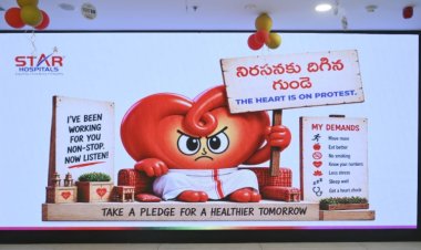 Hearts Dharna in Hyderabad STAR Hospitals Stages Creative "Heart Dharna" at Nanakramguda Circle to Demand Urgent Action on Heart Health