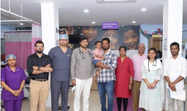 22-month-old swallows jacket hook,  - KIMS Seethammadhara doctors remove it without surgery